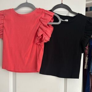 ZARA Ruffle Ribbed Shirts *BUNDLE*